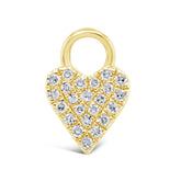 0.05ct 14k Yellow Gold Diamond Pave Heart Hoop Charm